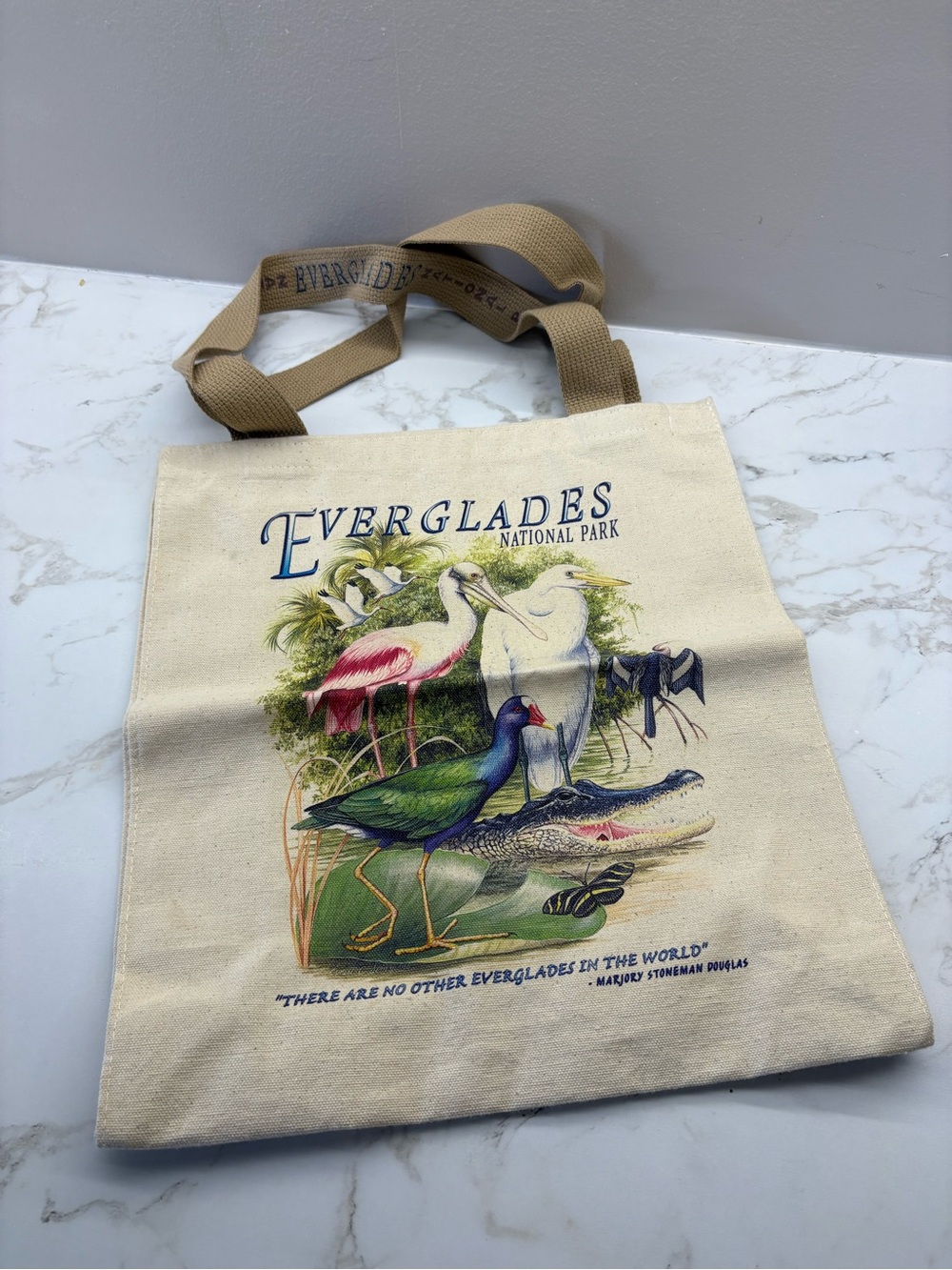 Vintage Everglades National Park Canvas Tote Bag - Cream